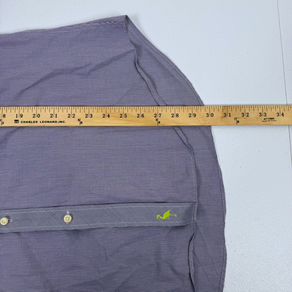 Tailorbyrd Mens Purple Micro Check‎ 100% 2-Ply Cotton Button Down Shirt Size M - Picture 4 of 8